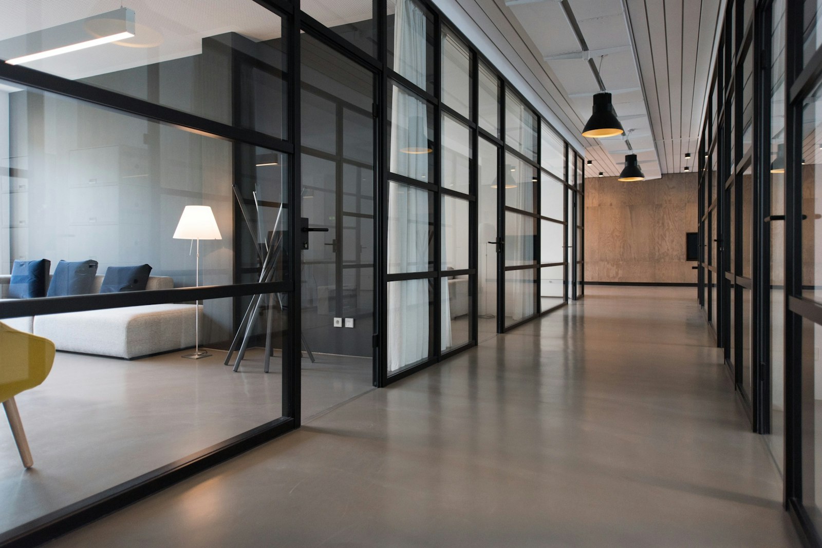 Contemporary glass office interior
